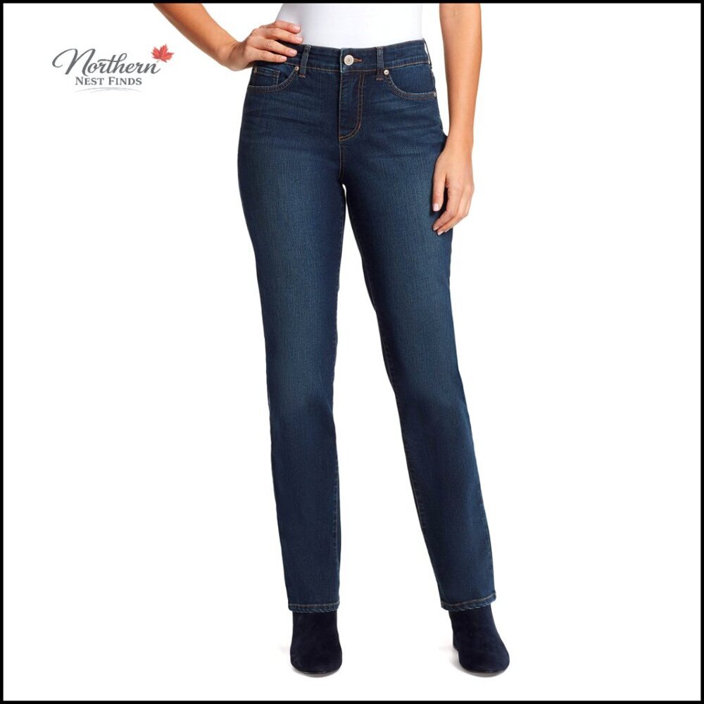 Plus Size High Rise Straight Leg Jeans with Stretch Fabric